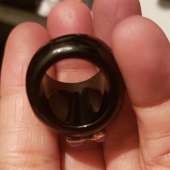 ONYX STERLING SILVER AMETHYST STONE Real Pearl Highly POLISHED RING - Picture 6 of 8